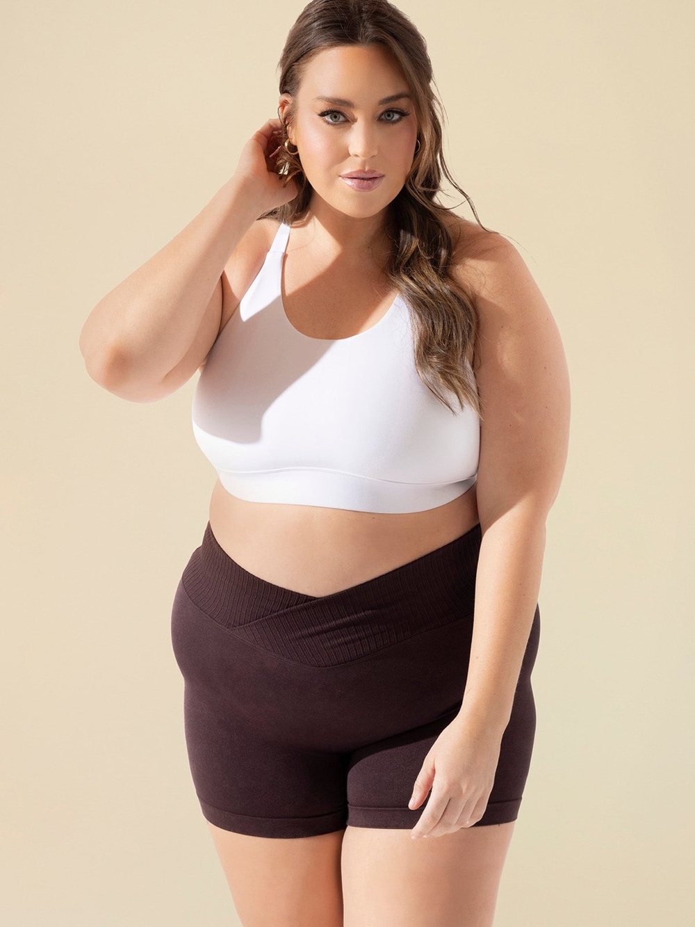 POPFLEX Ambition Bra 2X Pure White Adjustable Sports Bra Plus Size